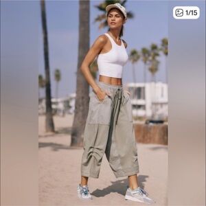 NWOT Anthropologie Stripe Lined Parachute Pants